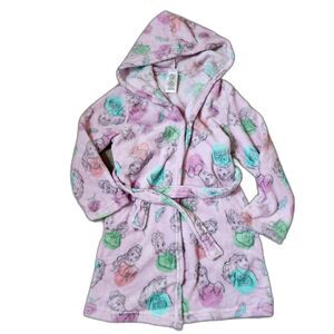 Disney Princess Girls Hooded Bathrobe – Size 8 – Pink Plush